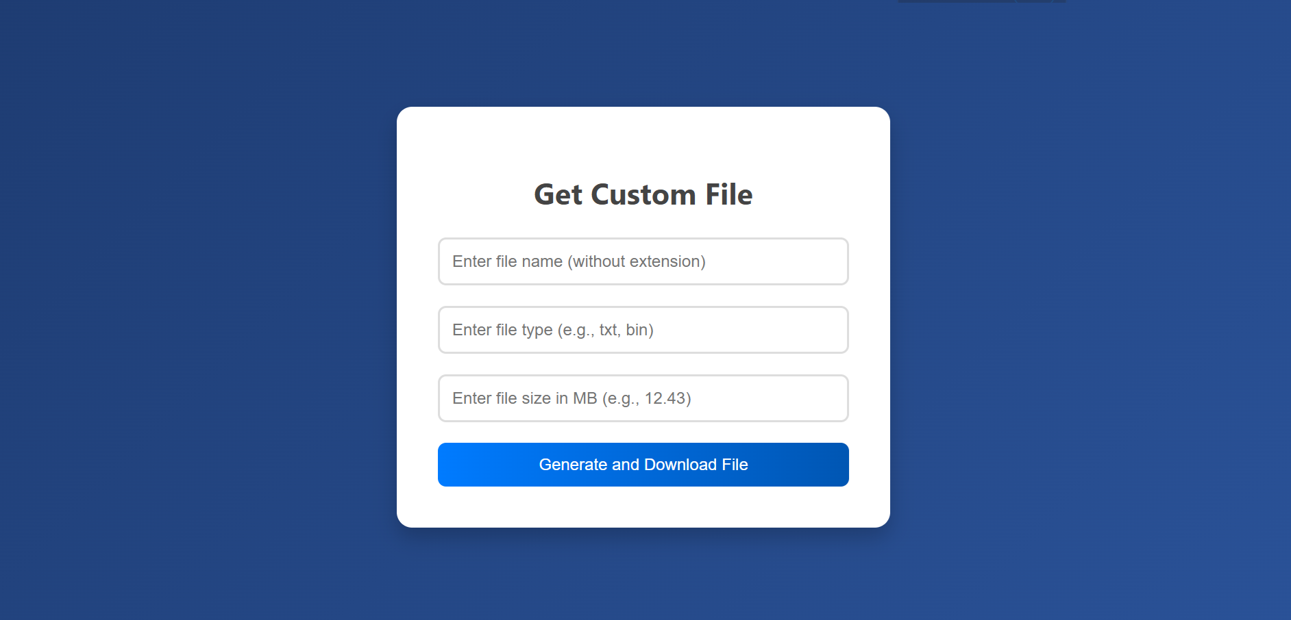 Custom file generator tool